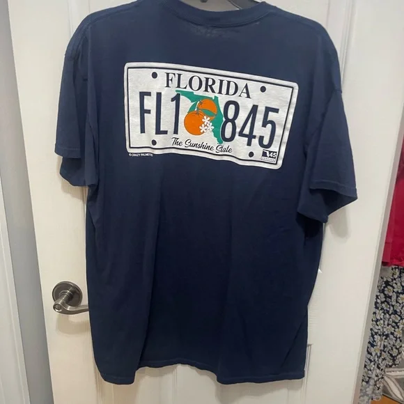 Blue Short Sleeve Tee with Florida Graphic - Picture 4 of 5